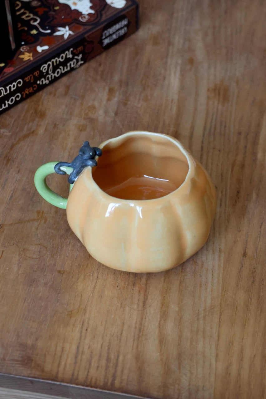 Tasse citrouille et chat