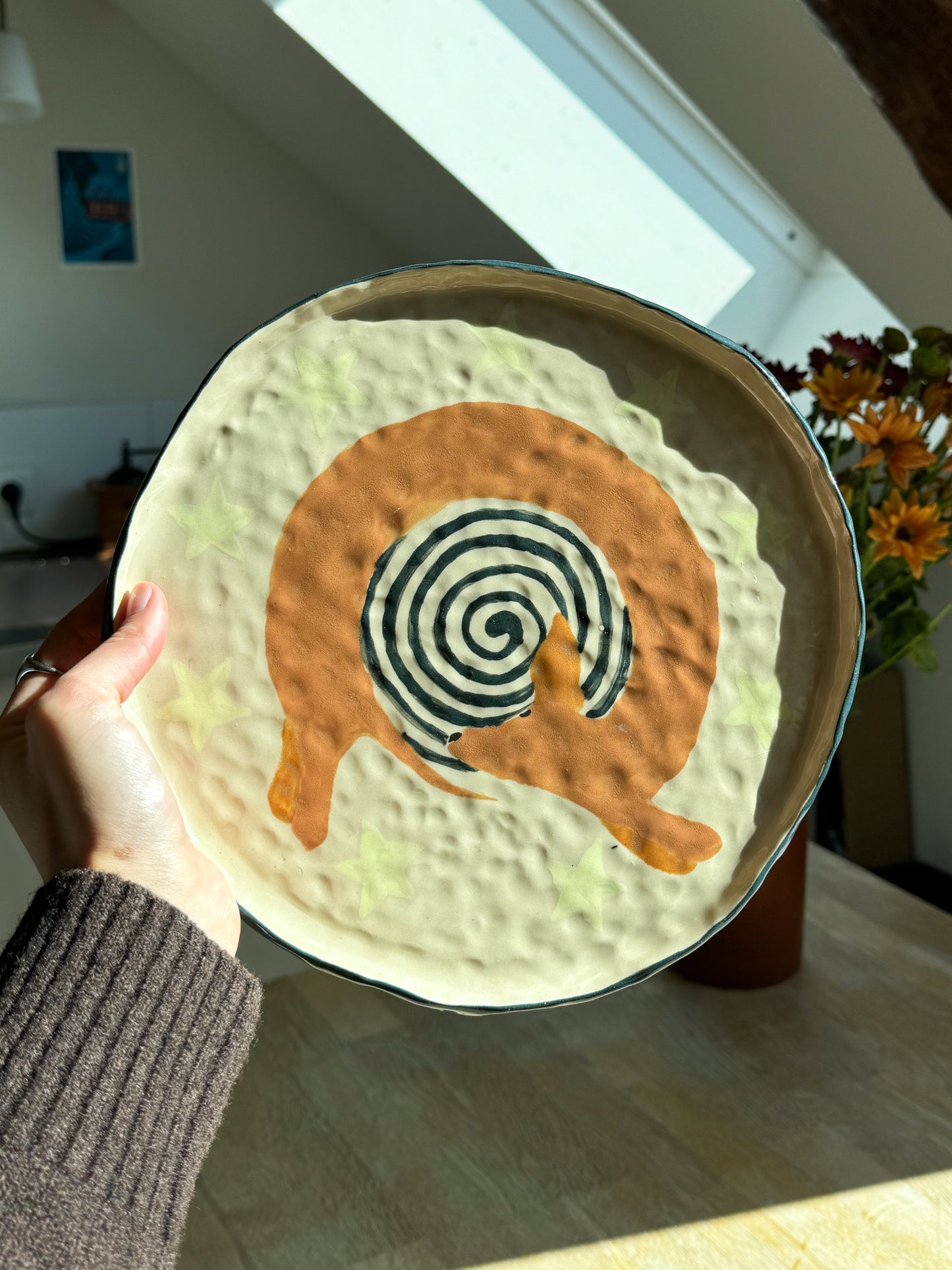 Assiette teckel galaxie