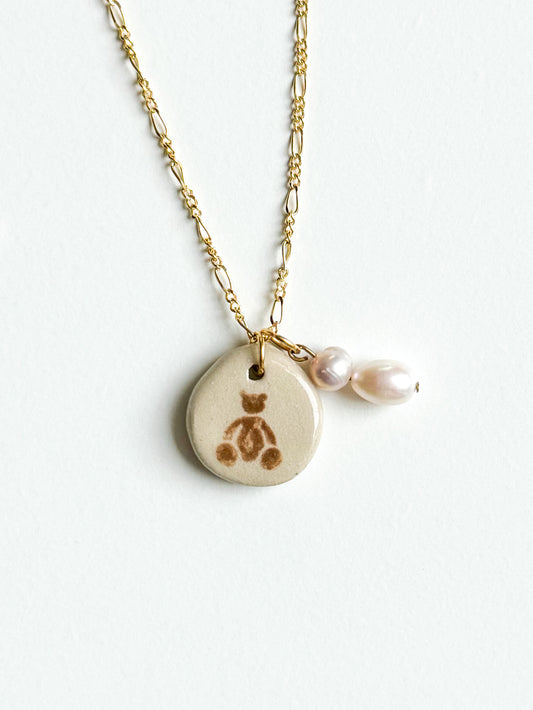Collier ourson et perles d’eau douce