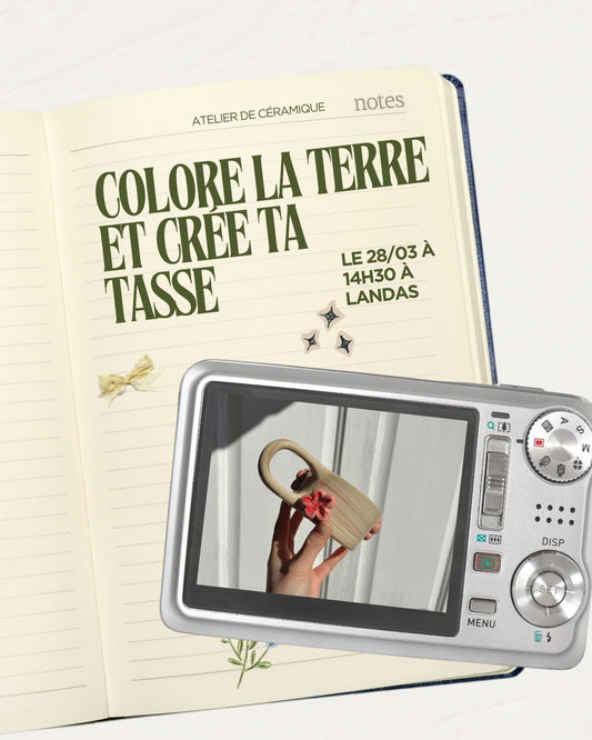 Atelier 'Colore la terre et crée ta tasse' le 28/03