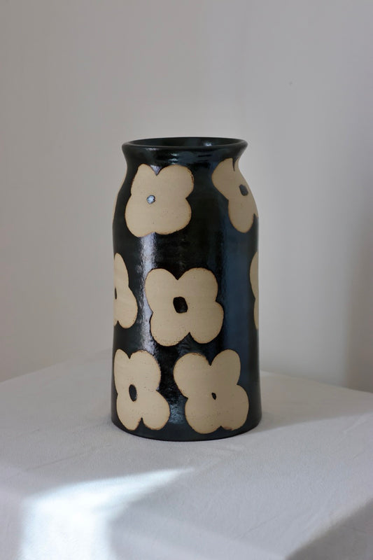 Vase fleurs anthracite