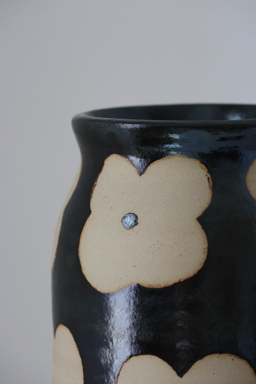 Vase fleurs anthracite