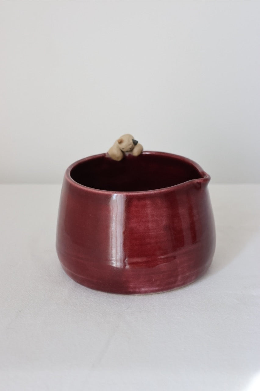 Bol à matcha cassis chat accroché