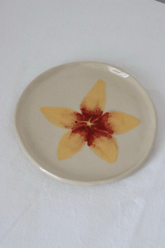 Vide poche fleur jaune cassis