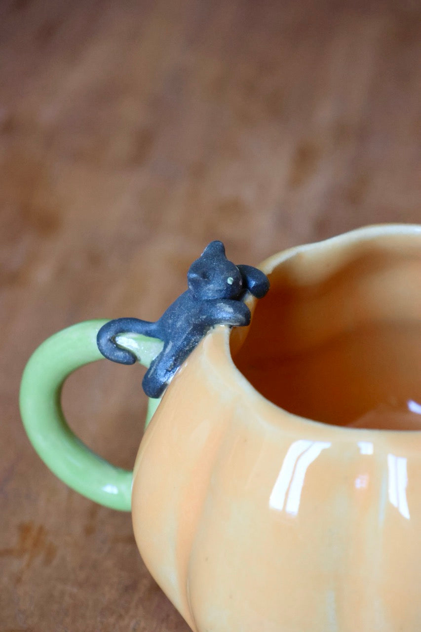 Tasse citrouille et chat