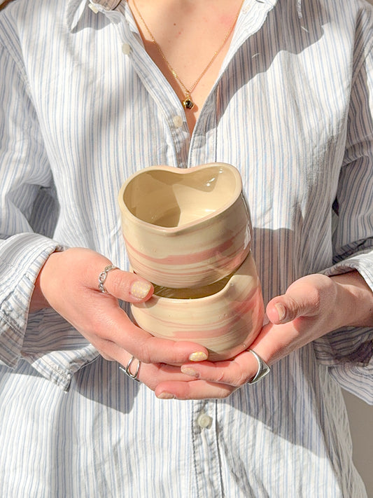 Tasse coeur marbrée